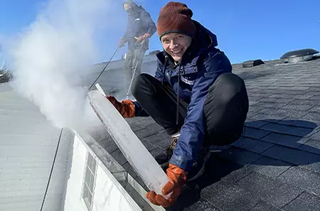 ice dam removal from roof and gutters